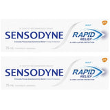 Sensodyne dentifrice menthe tube ouvert — fraîcheur longue durée pendant l'utilisation.
