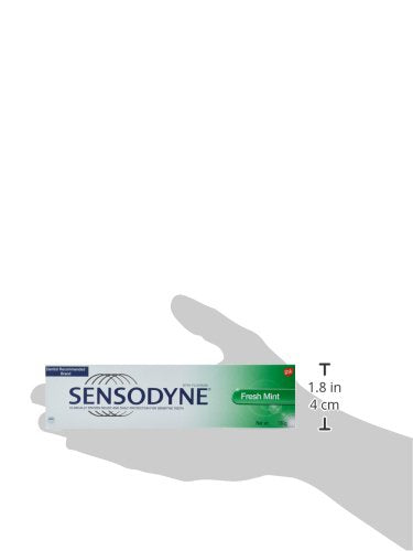 Sensodyne dentifrice menthe fraiche design emballage bleu facilite le repérage en rayon.