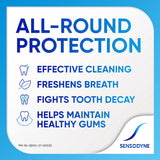 Sensodyne dentifrice menthe fraiche effet frais et agréable après chaque brossage.