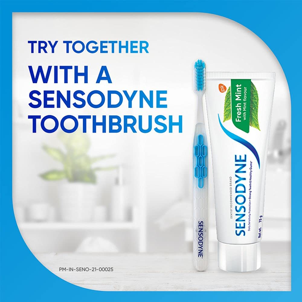 Sensodyne dentifrice menthe fraiche routine matinale simple et revitalisante.