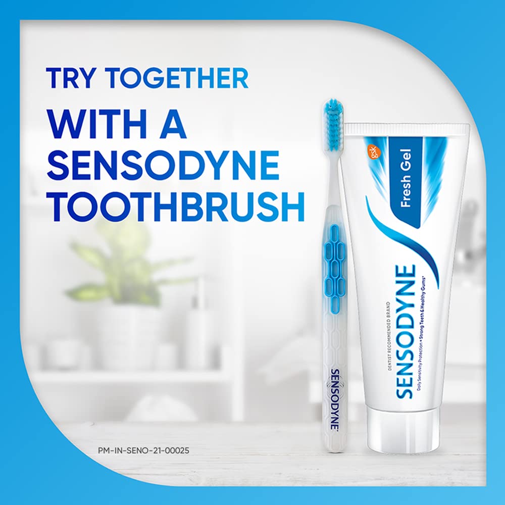 Utilisation quotidienne avec Sensodyne Sensitive Fresh Gel.