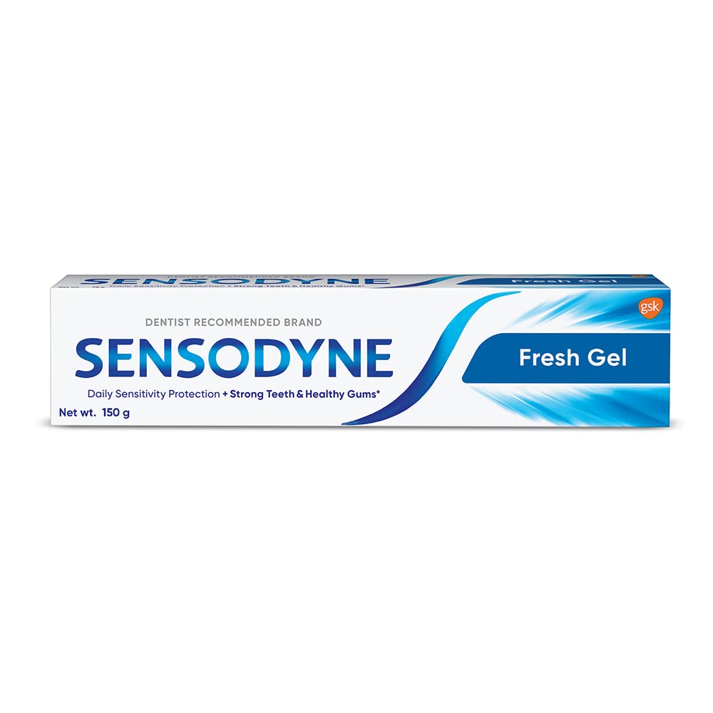 Sensodyne Gel Fraîcheur Extra, tube dentifrice 150 g, protection sensibilité.
