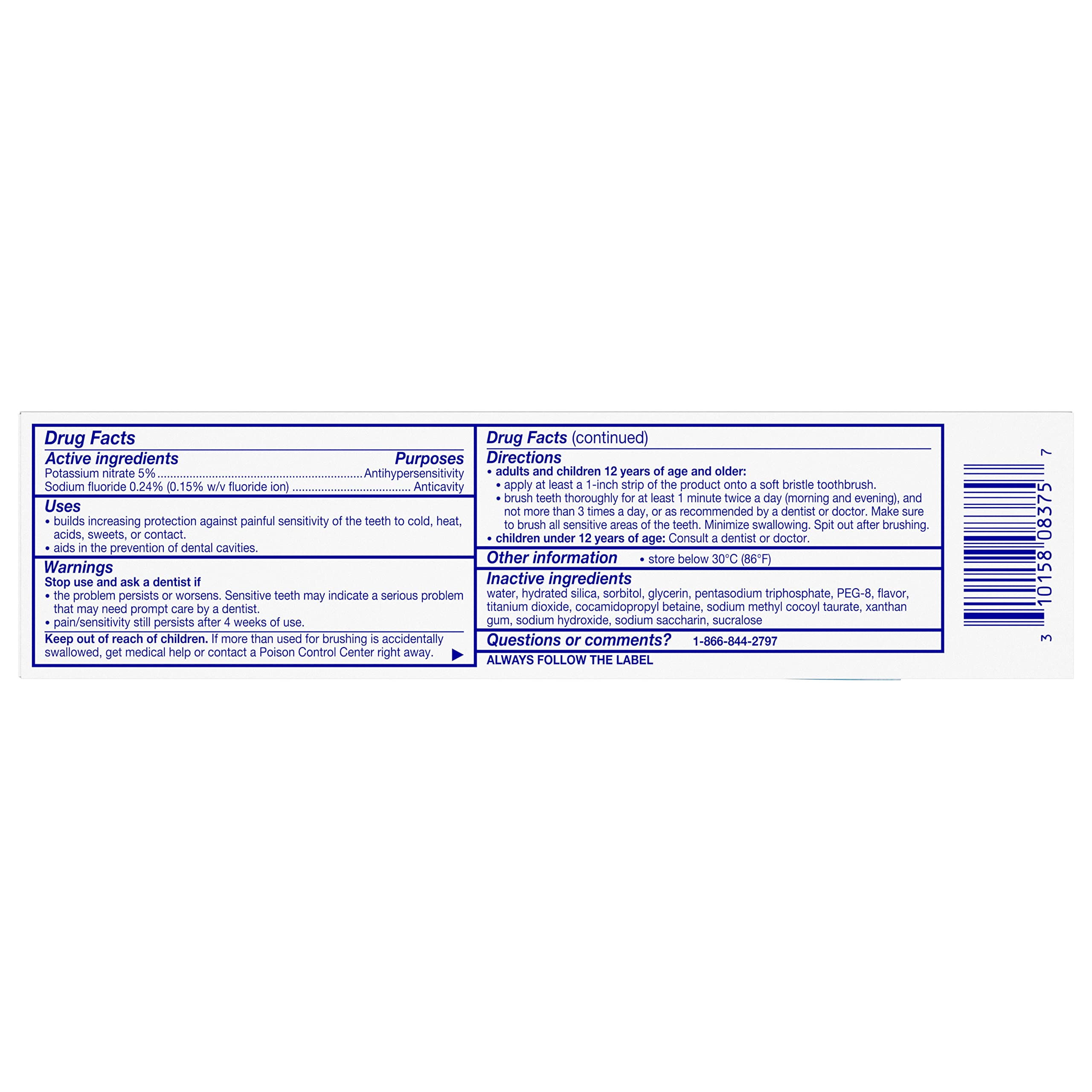 Sensodyne pack-quatre-tubes: paquet pratique de quatre tubes pour usage prolongé.