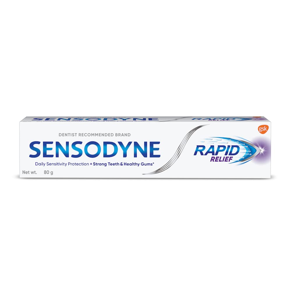 Sensodyne Relief Rapide: pack de 2 tubes, pratique pour l'hygiène quotidienne.