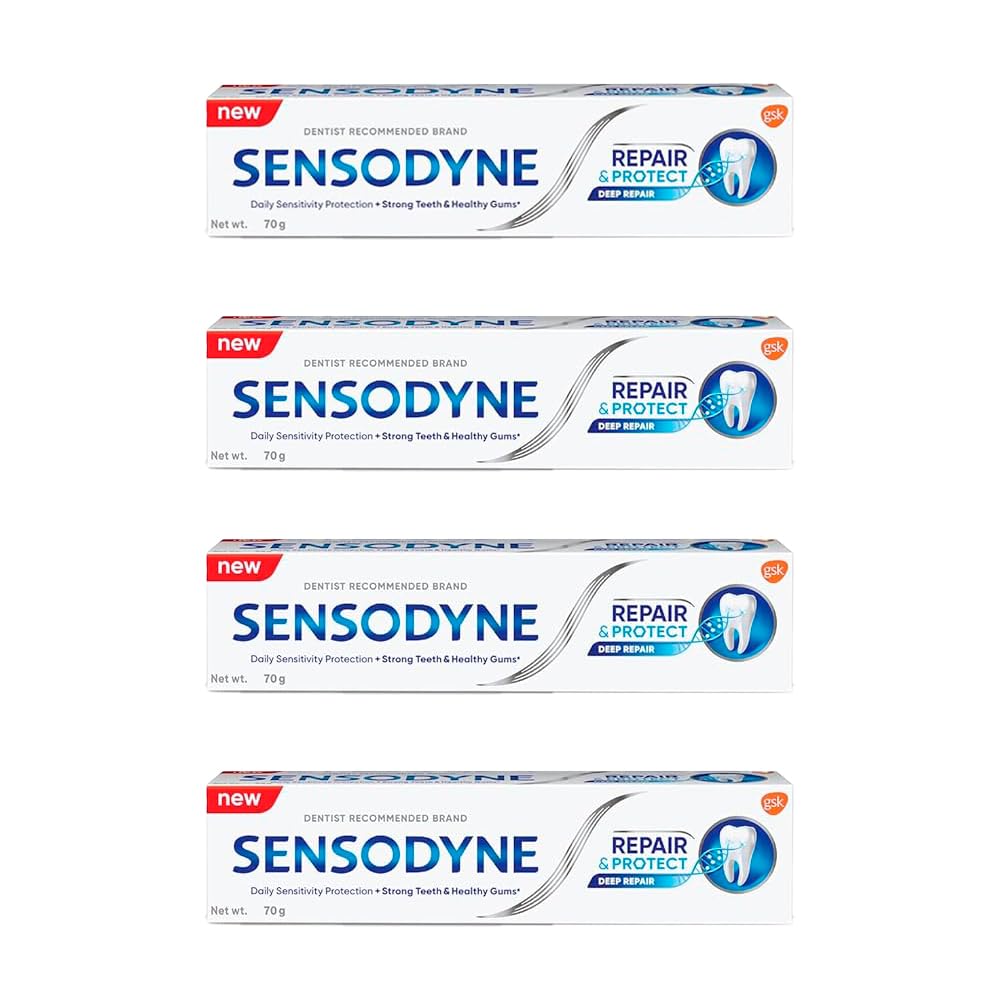 Dentifrice Sensodyne Repair & Protect ensemble de 4 tubes pour usage quotidien