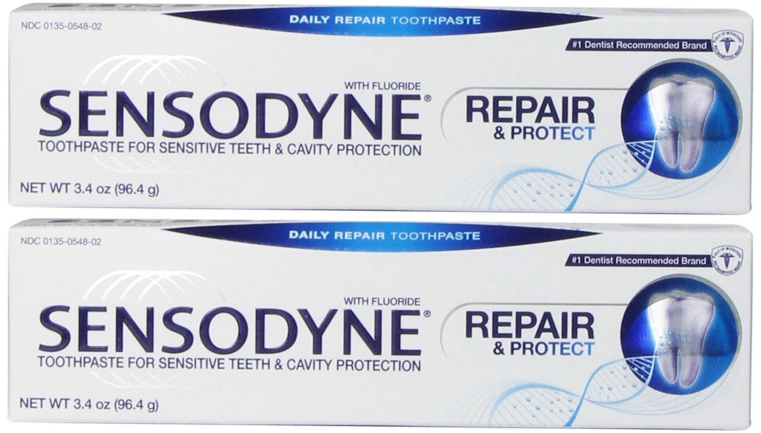 Dentifrice Sensodyne Repair & Protect en tube 3-4 oz, protection des sensibilités.