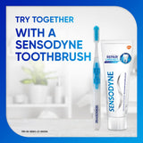 Routine quotidienne avec Sensodyne Repair Protect pour aider à préserver les dents sensibles