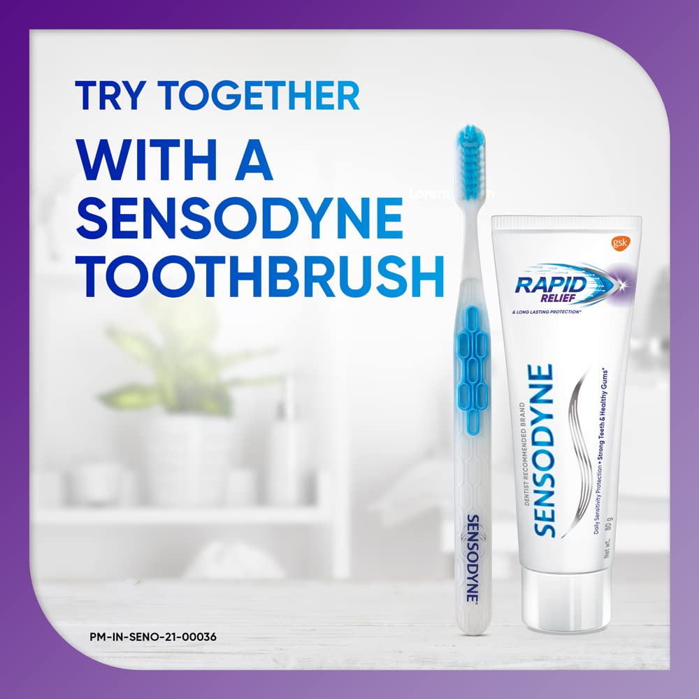 Sensodyne sensation fraîche pour le brossage et le confort d'usage.