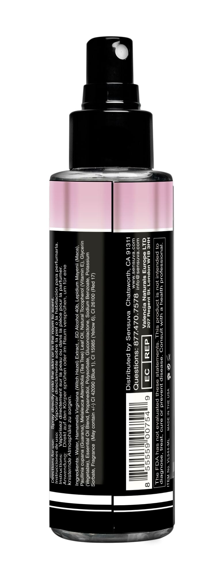 Flacon Sensuva Flirtatious avec note sucre, douceur gourmande durable