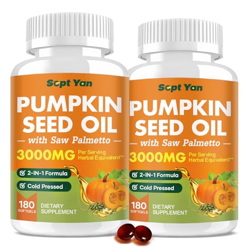 SEPT YAN : Bouteille de capsules molles, huile de graines de courge pour le quotidien.