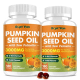 SEPT YAN : Bouteille de capsules molles, huile de graines de courge pour le quotidien.