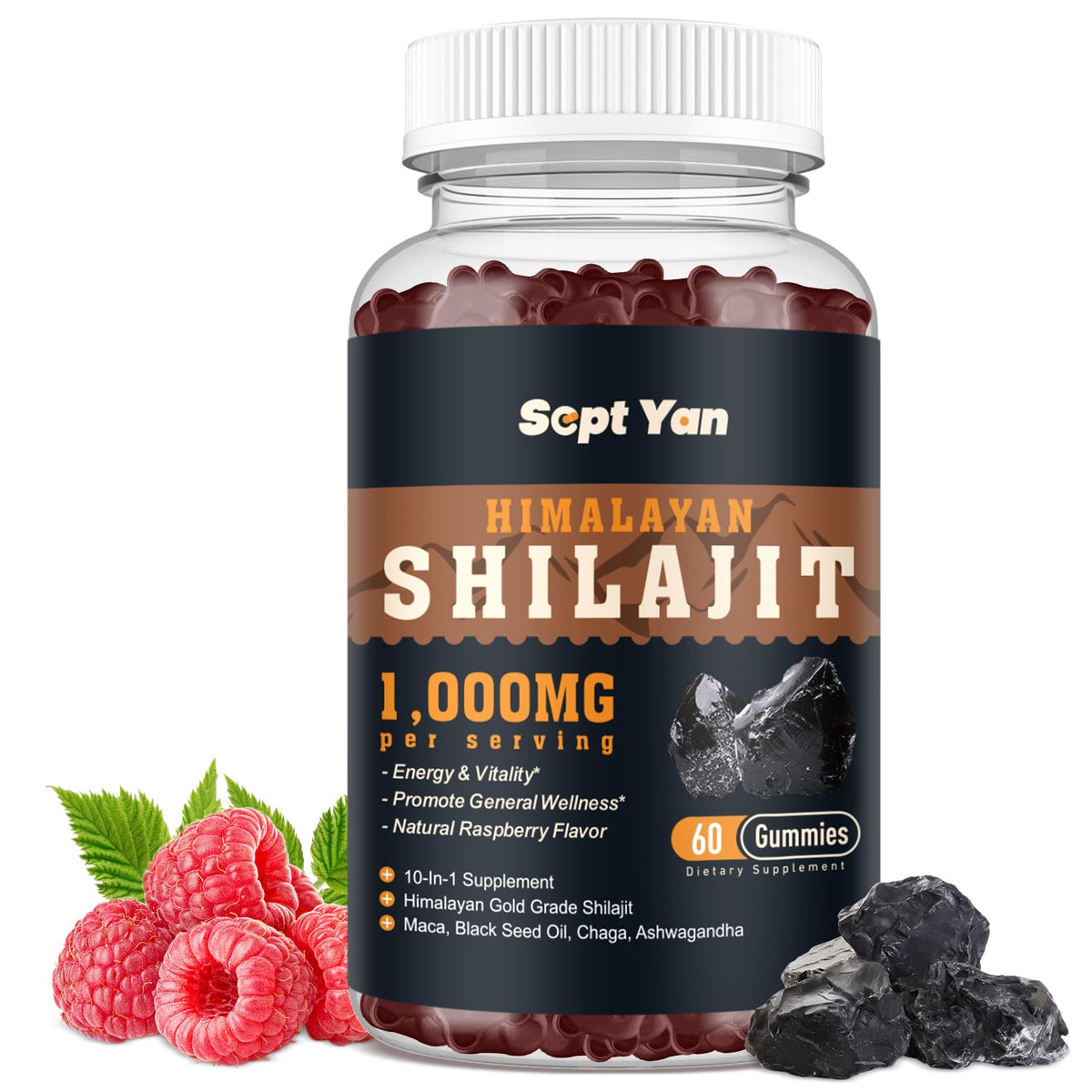 SEPT YAN Shilajit gommes framboise énergie au quotidien