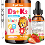 Gouttes SEPT YAN D3 K2 en bouteille pour enfants, soutien potentiel des os et dents