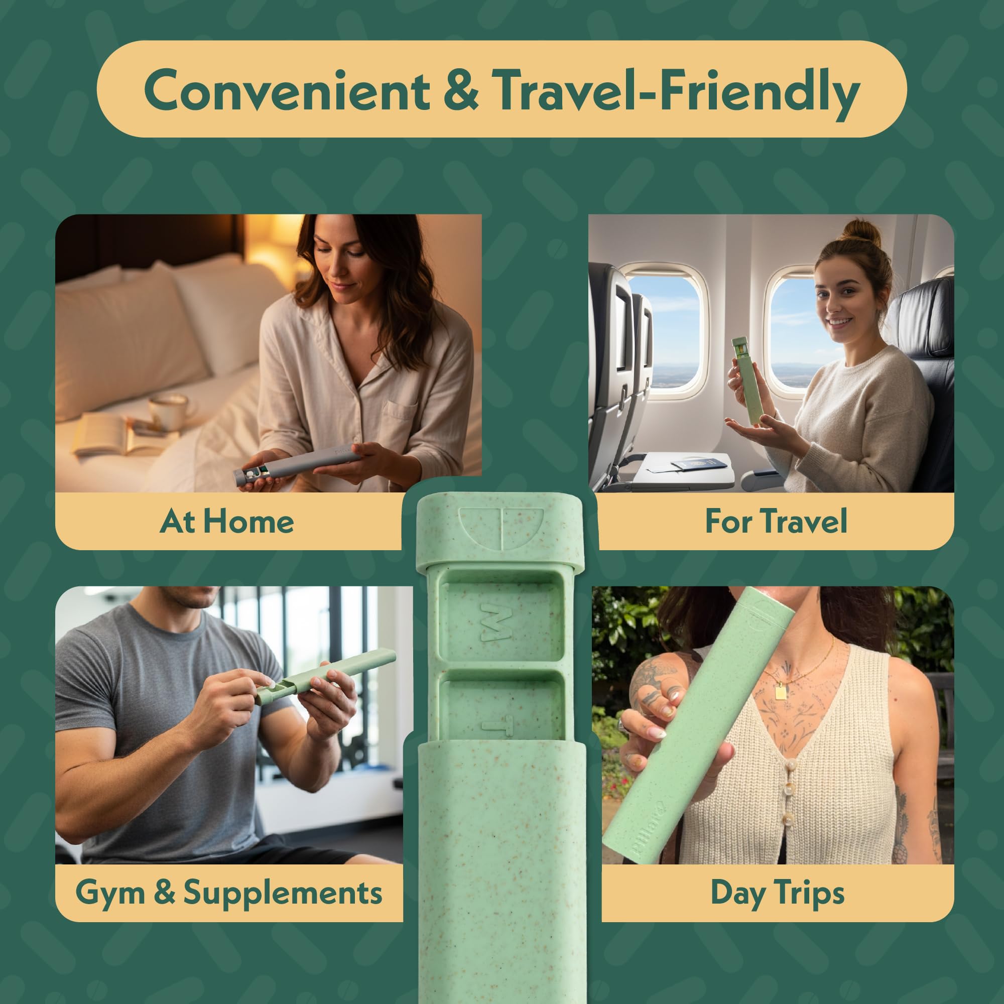 Sequence Pillar en action dans une trousse de voyage compacte.