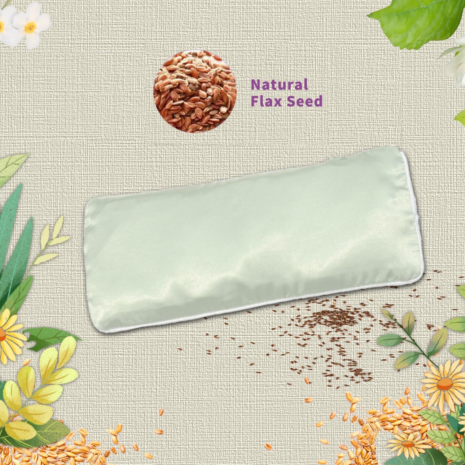 SereLune oreiller yeux flexseed avec satin : douceur et confort sur la peau.