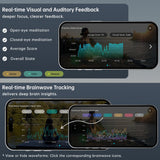 SereniBrain bandeau: retours visuels et auditifs pour une pratique méditative plus concentrée.