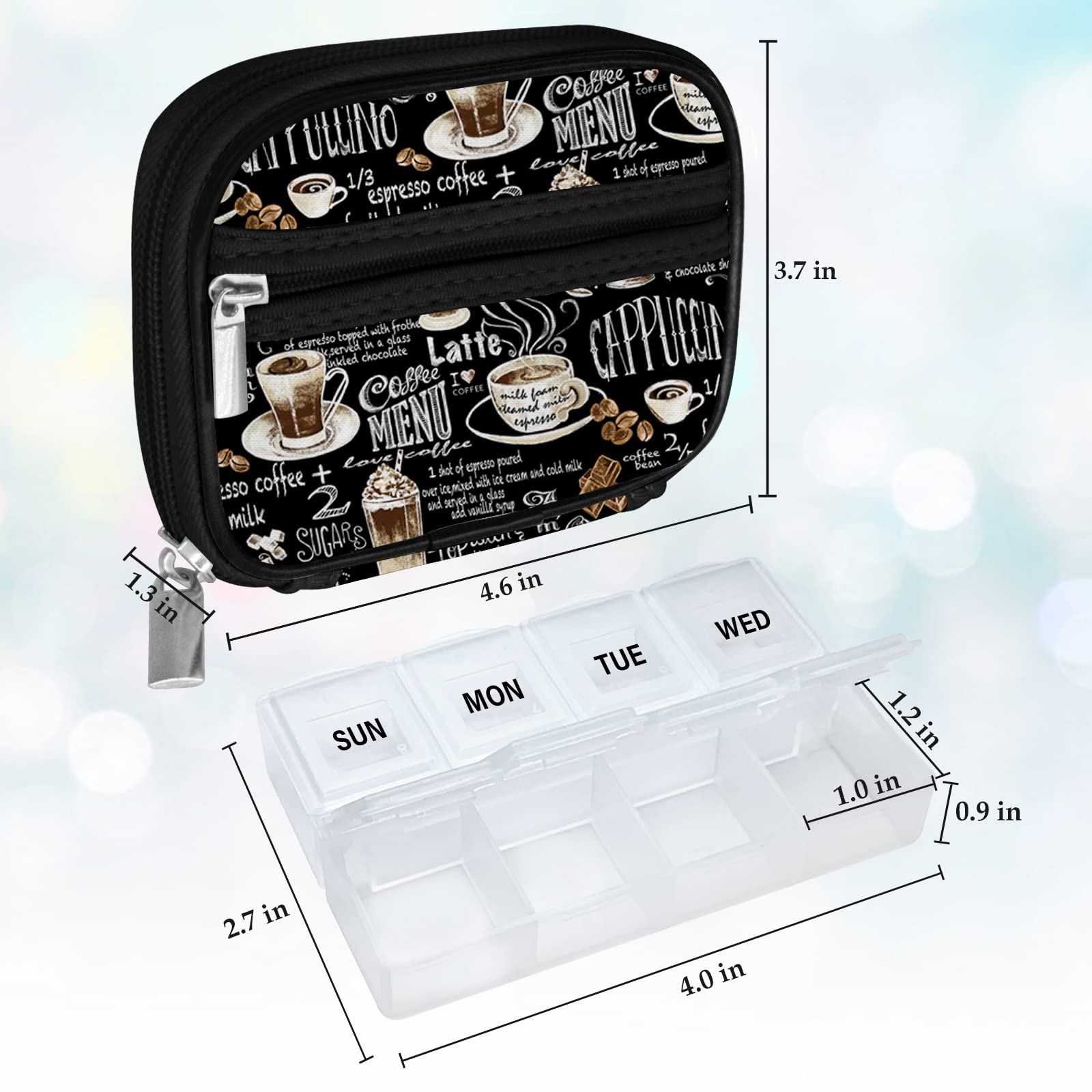 Serfeymi etui pilules poches avant: rangement pratique pour cartes et petits objets.