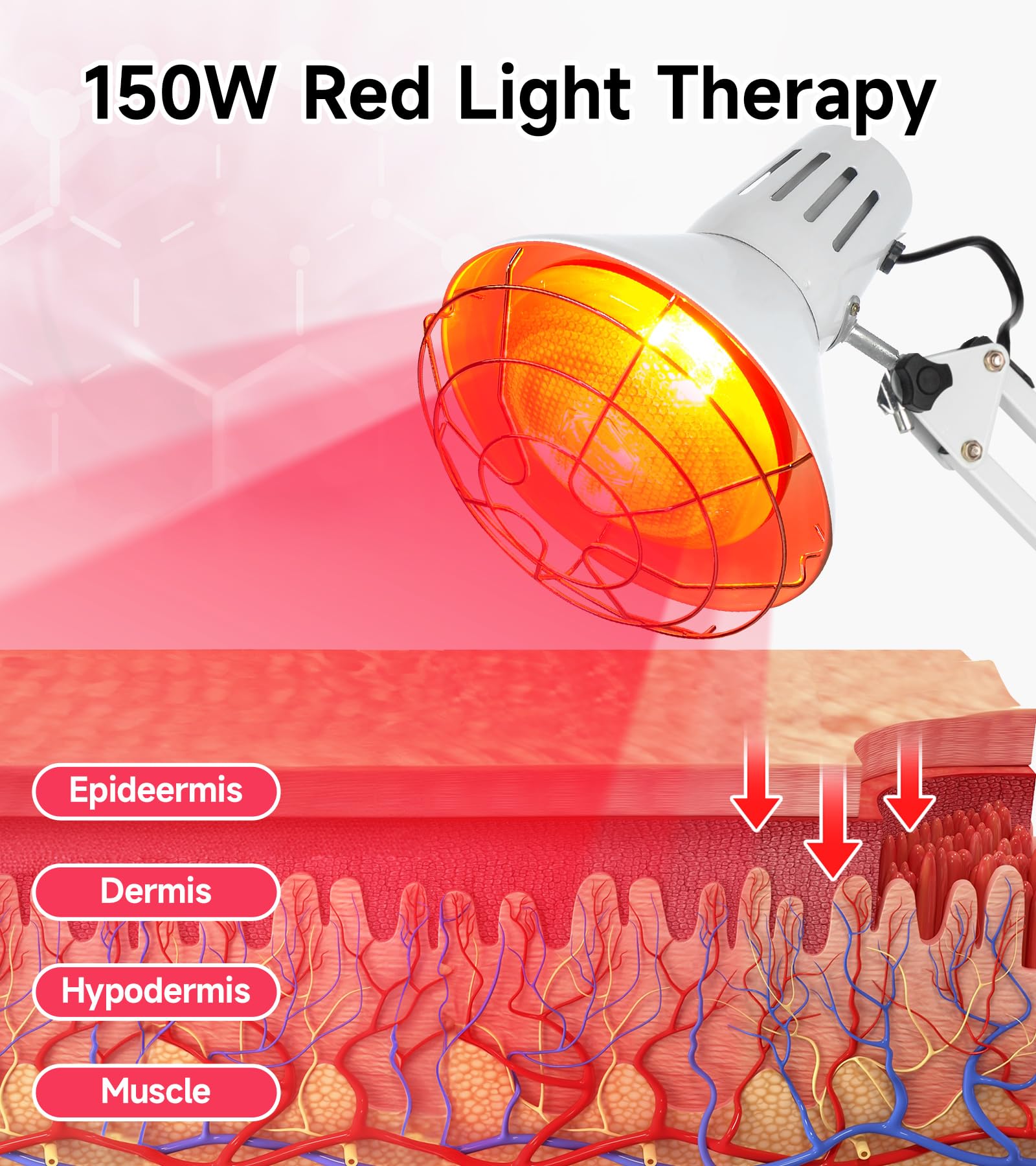 Lampe Serfory à tête pivotante 360°, direction personnalisée de la chaleur.