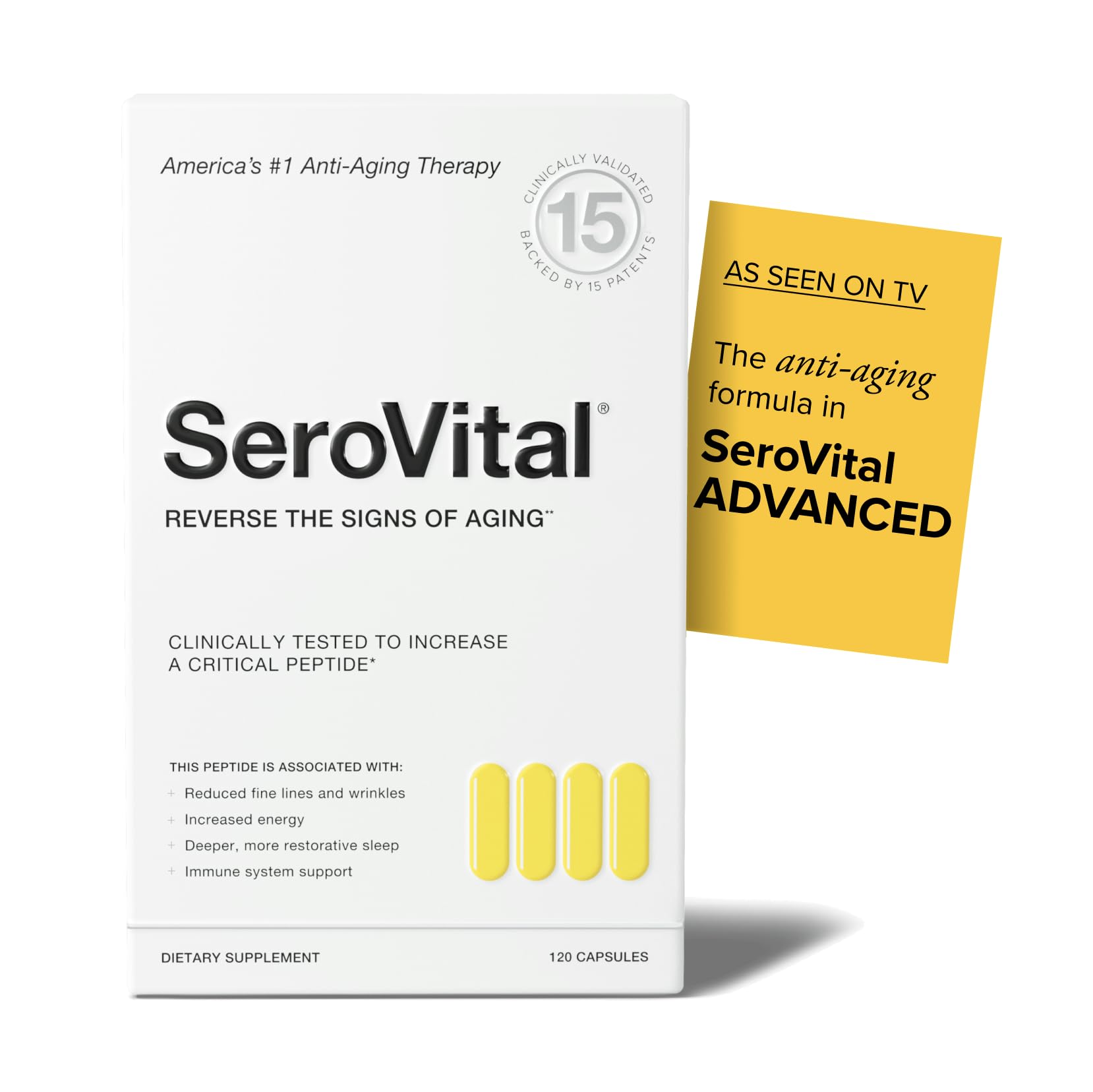 Flacon Serovital Renewal Complex, soutien potentiel à l'énergie et au sommeil.
