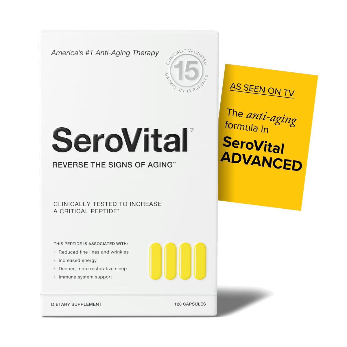 Flacon Serovital Renewal Complex, soutien potentiel à l'énergie et au sommeil.
