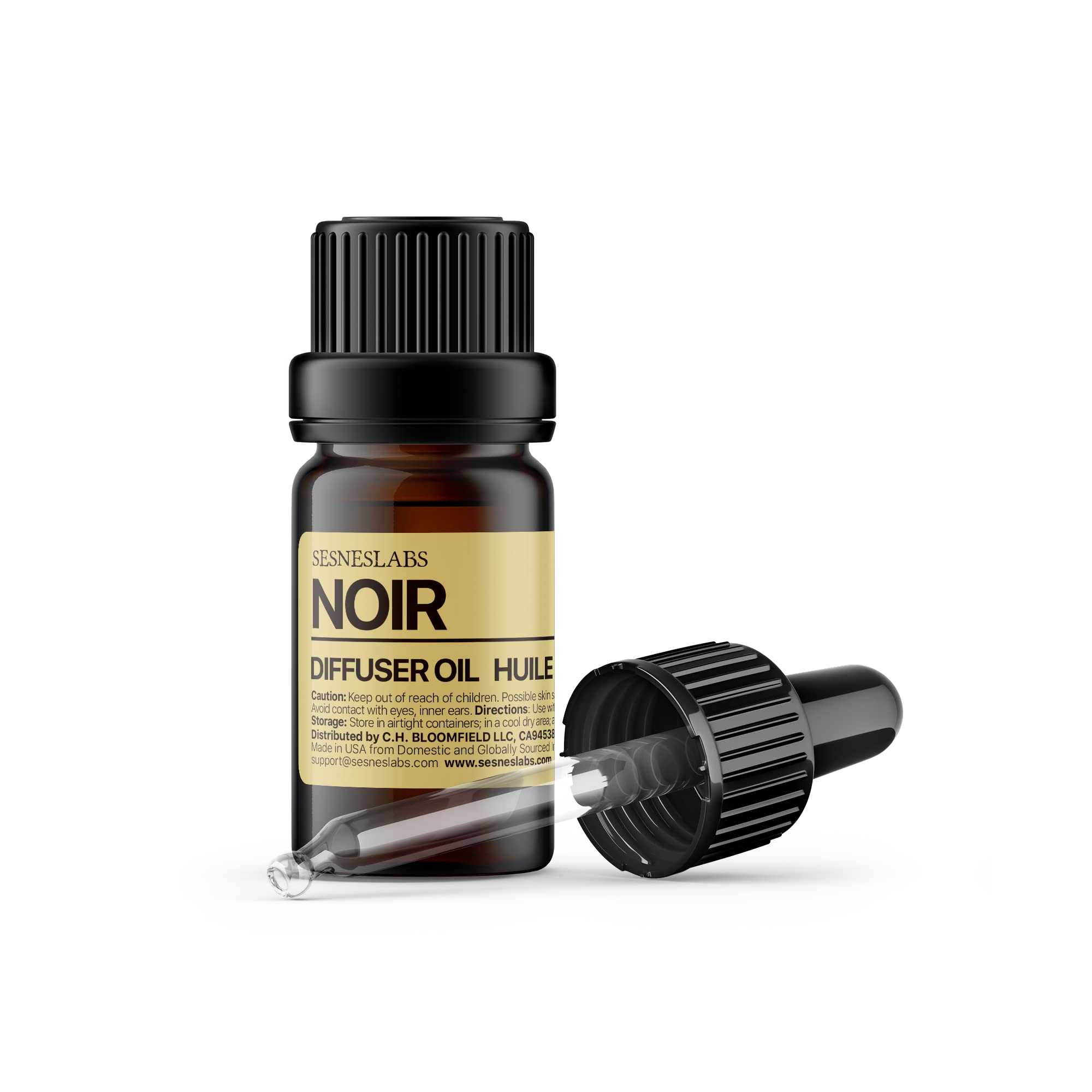  Sesneslabs Noir huile-diffuseur, flacon 10 ml prêt à diffuser dans votre espace.
