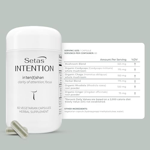 Setas Intention – gélules mémoire améliorée, aide potentielle à la rétention lors d'études.