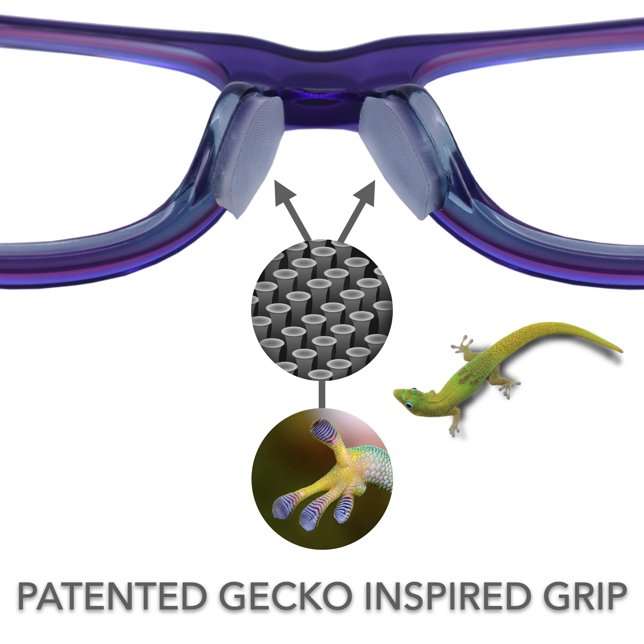 Setex Gecko Grip: paquet en vrac 15 coussinets nasaux transparents.