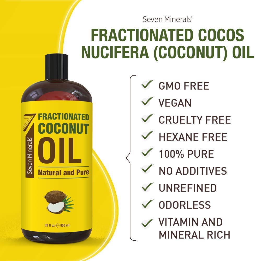 Seven Minerals huile coco fractionnée pour aromathérapie et soins doux