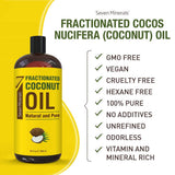 Seven Minerals huile coco fractionnée pour aromathérapie et soins doux