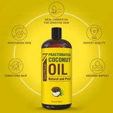 Seven Minerals huile coco fractionnée pour massage; hydratation légère de la peau