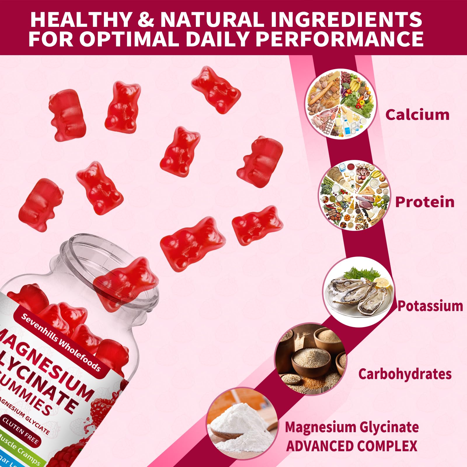 Ingrédients clés: magnésium glycinate, vitamine D et B6, selon Sevenhills.