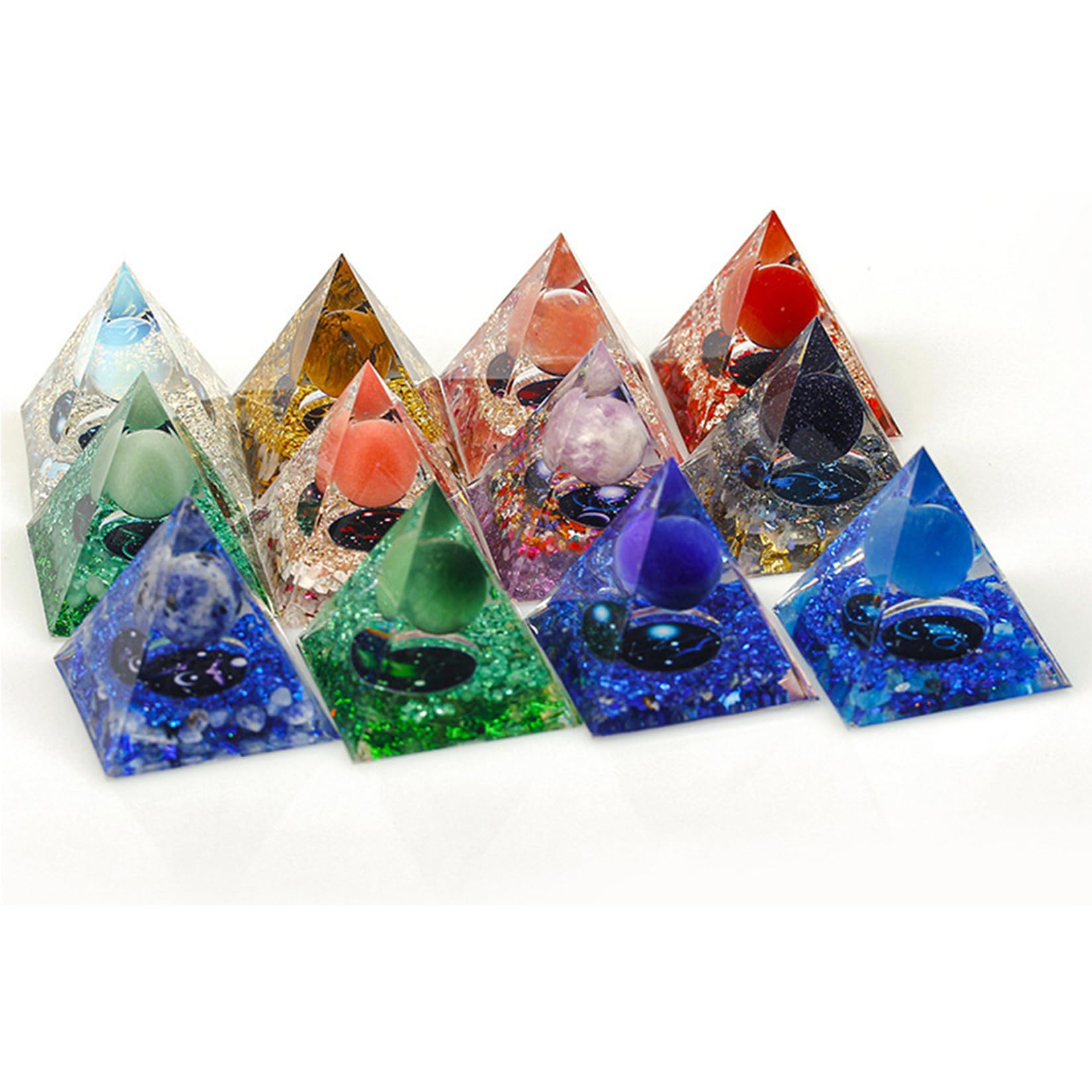 SEVNPRIME pyramide d'orgonite bleu – pratique pour yoga et méditation