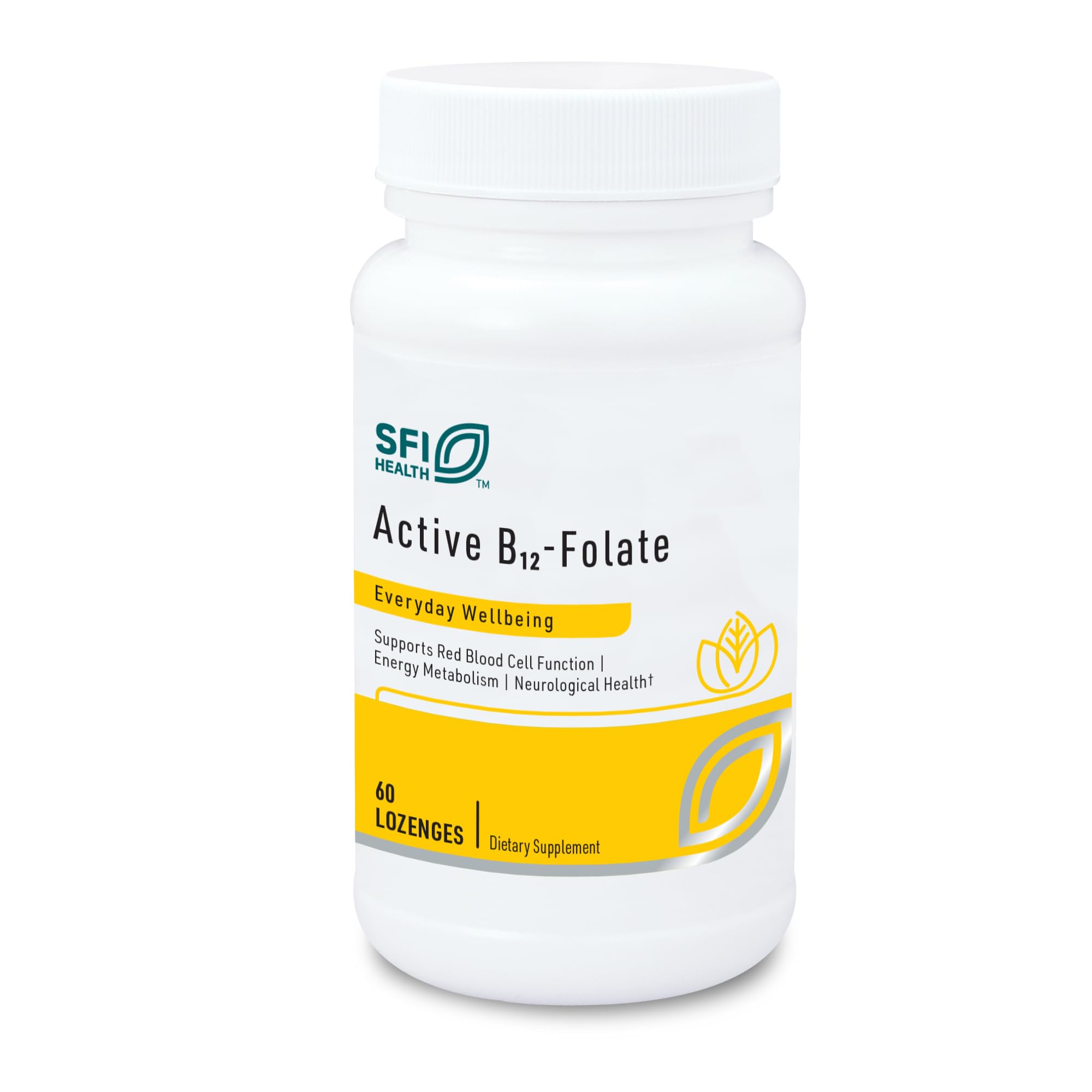 SFI Health Active B12 et Folate, lozenge sous-langue facilitant l'énergie durable.