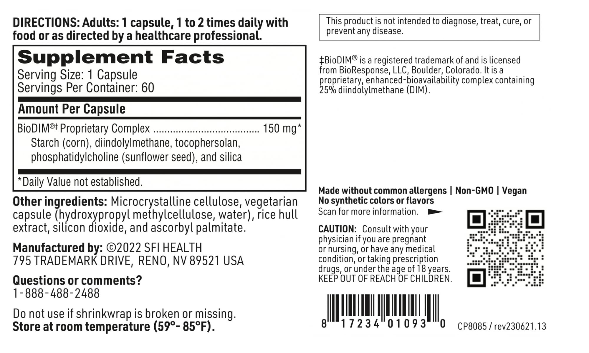 Emballage BioDIM et étiquette sans colorants ni conservateurs artificiels.