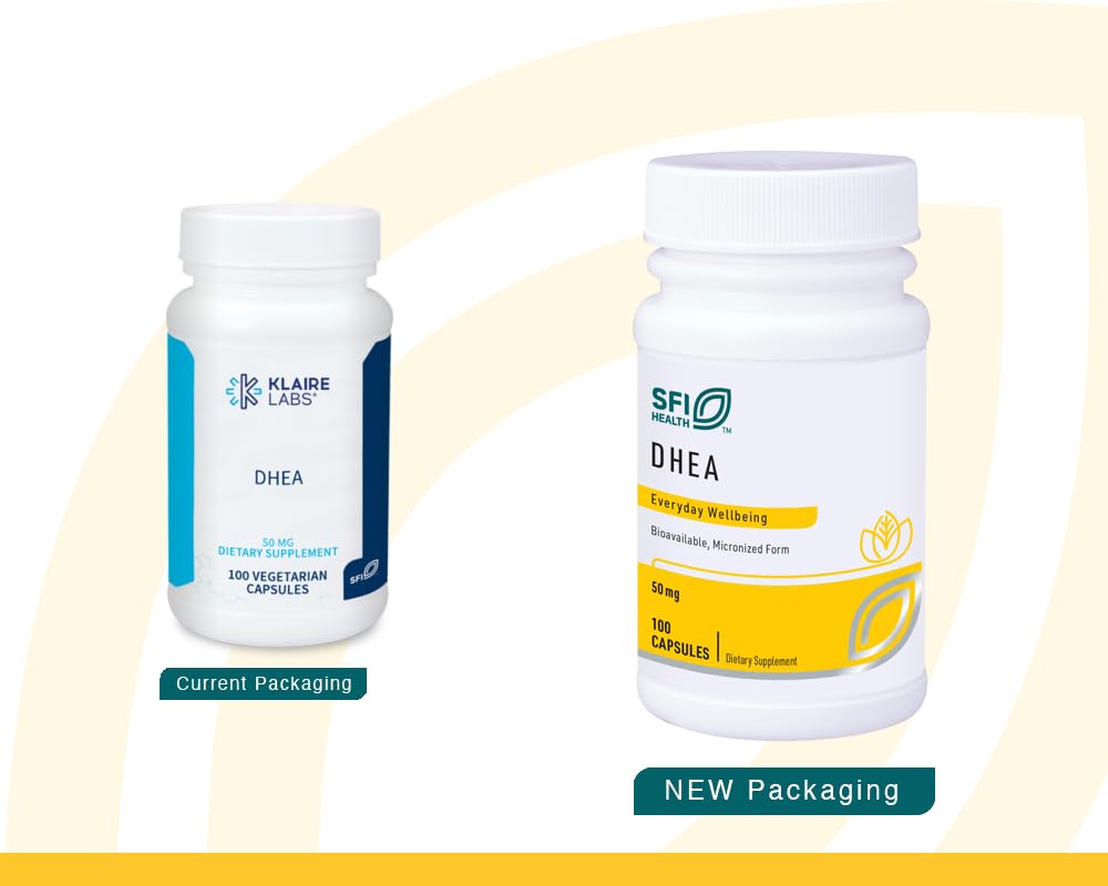 SFI Health DHEA 50 mg – bouteille pratique pour une routine quotidienne.