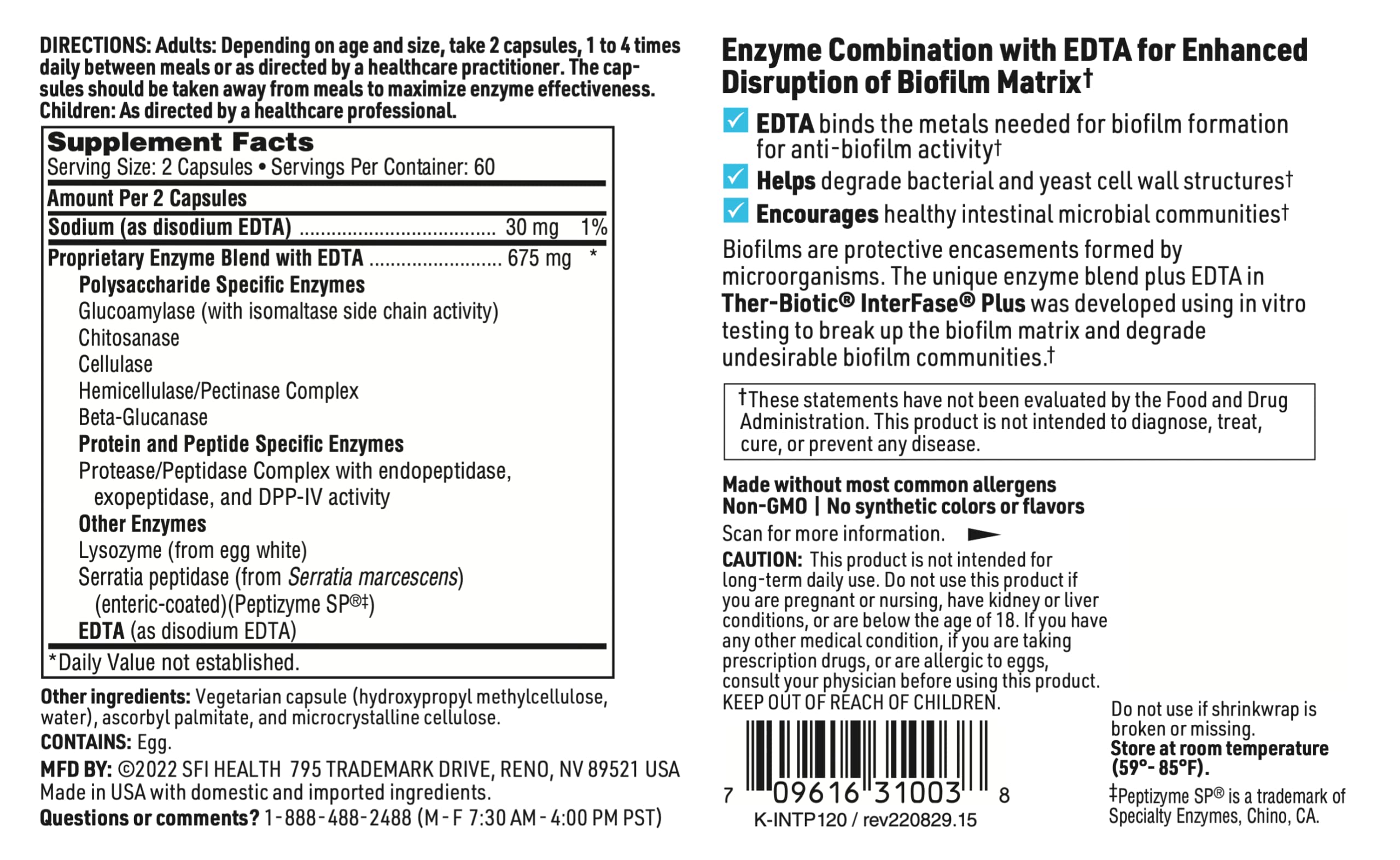 Interfase Plus : capsules dosées à 120 pour une utilisation guidée.