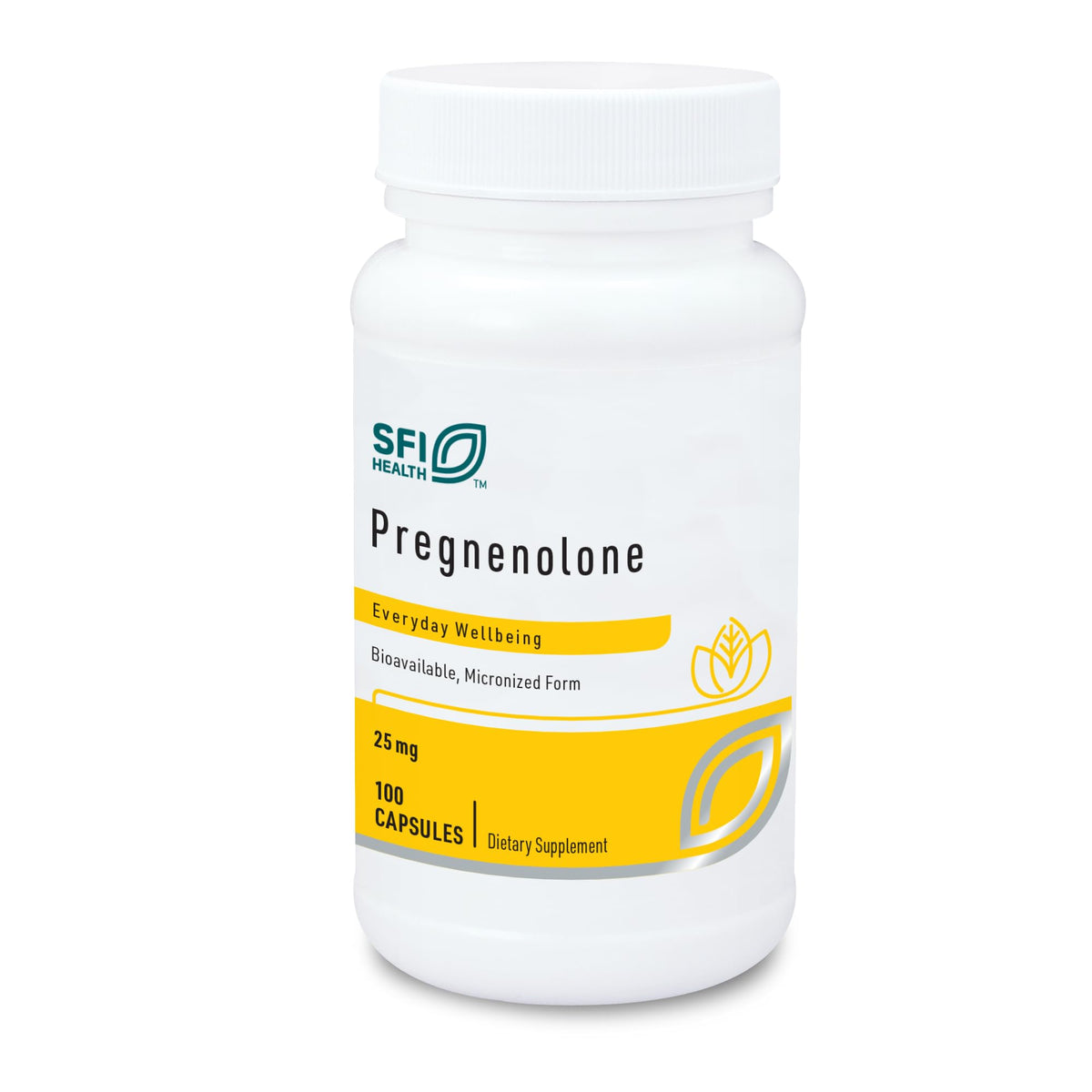 Klaire Labs SFI Health Pregnenolone, bouteille visible, potentiel soutien énergie naturelle