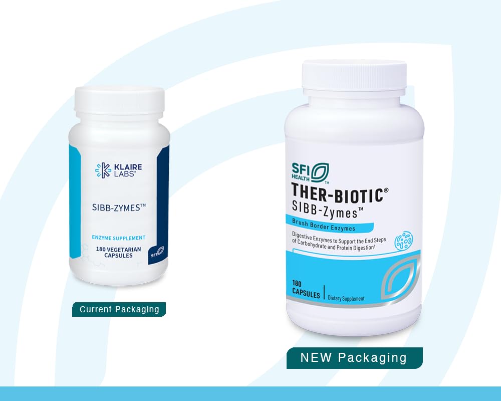 SFI Health Klaire Labs Sibb-Zymes, étiquette, informations hypoallergéniques et sans allergènes clairement indiquées.