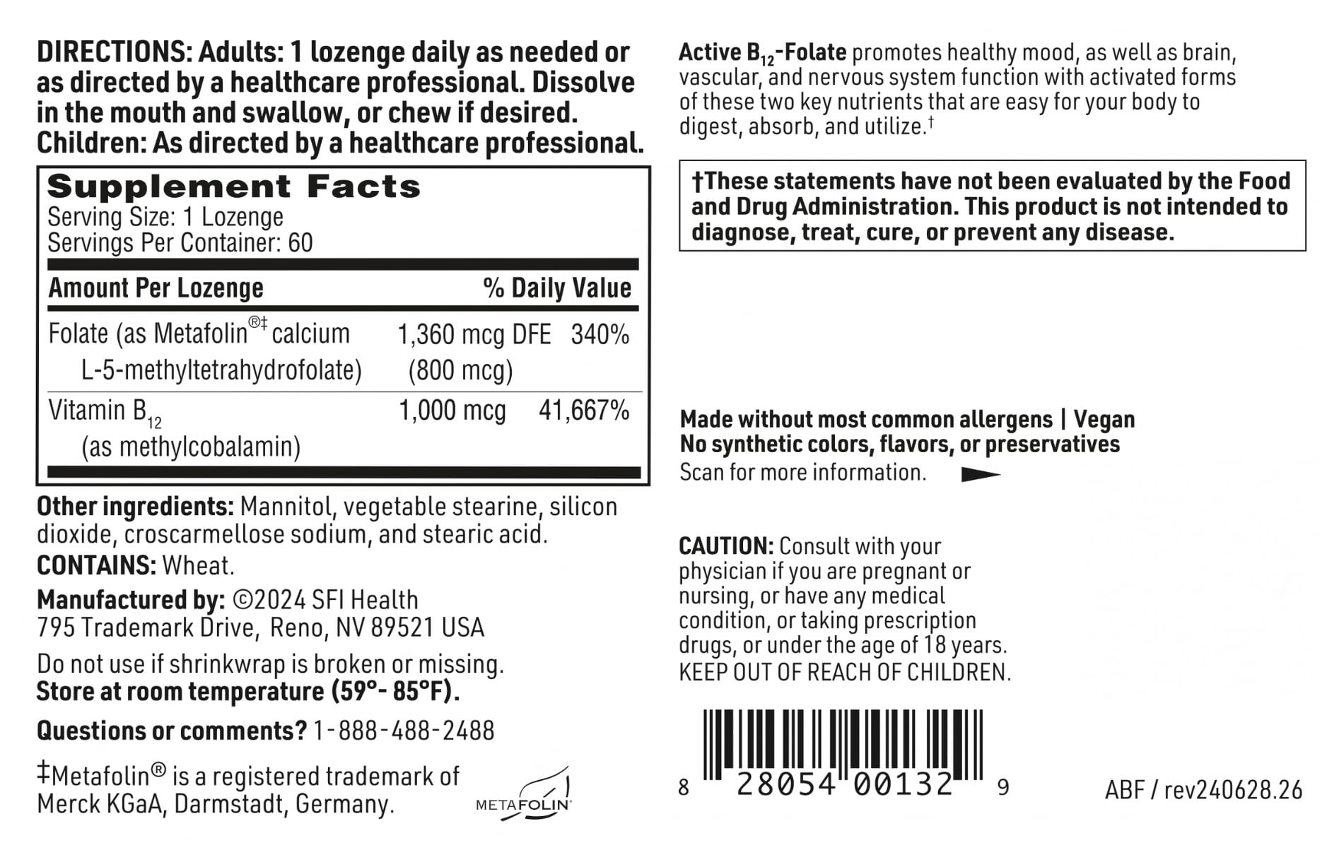 SFI Health lozenge dissolvable sous-langue, absorption rapide et practicité.