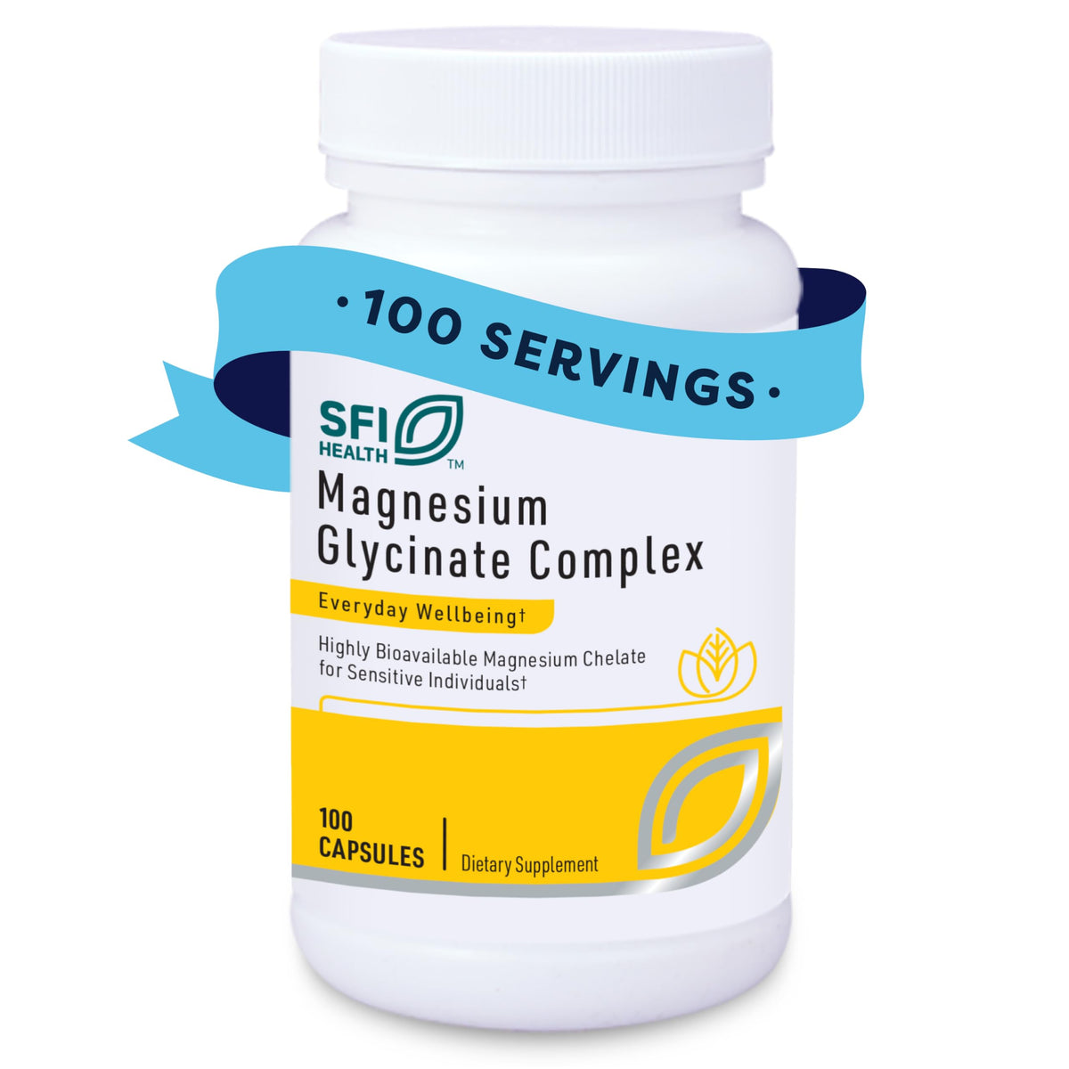 SFI Health Magnésium Glycinate – bouteille, absorption élevée et douceur pour l estomac