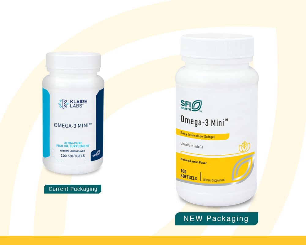 Gélules Omega-3 Mini SFI Health au goût citron léger pour une prise agréable.