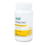 Gélules Omega-3 Mini SFI Health petit format faciles à avaler pour adultes et enfants.