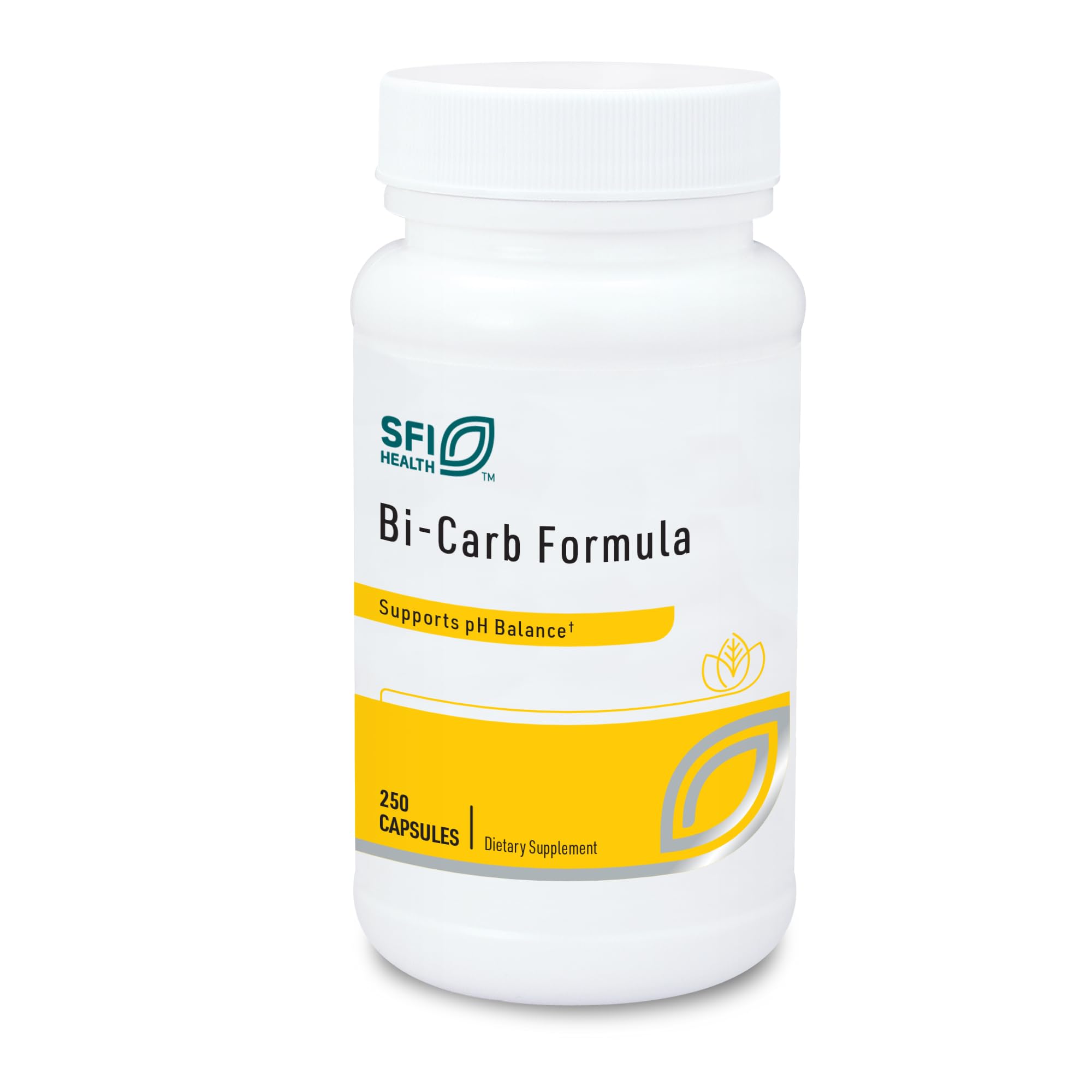 SFI Health sodium-potassium bicarbonate en capsules, soutien potentiel à l'équilibre acide-base.