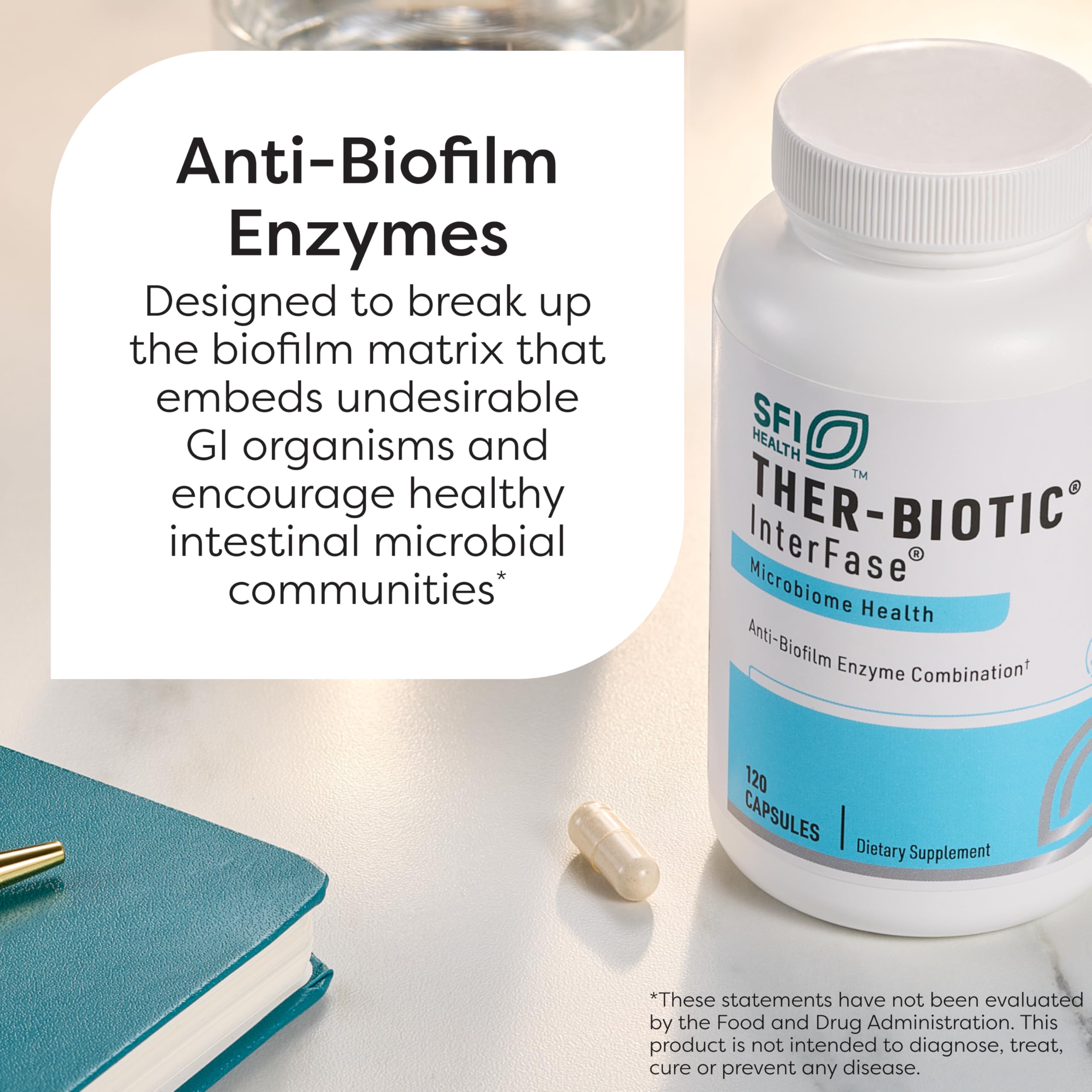 SFI Health Ther-Biotic InterFase, etiquette, informations claires sur le produit.