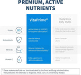 Ingrédients biodisponibles VitaPrime pour soutenir votre routine nutritionnelle.