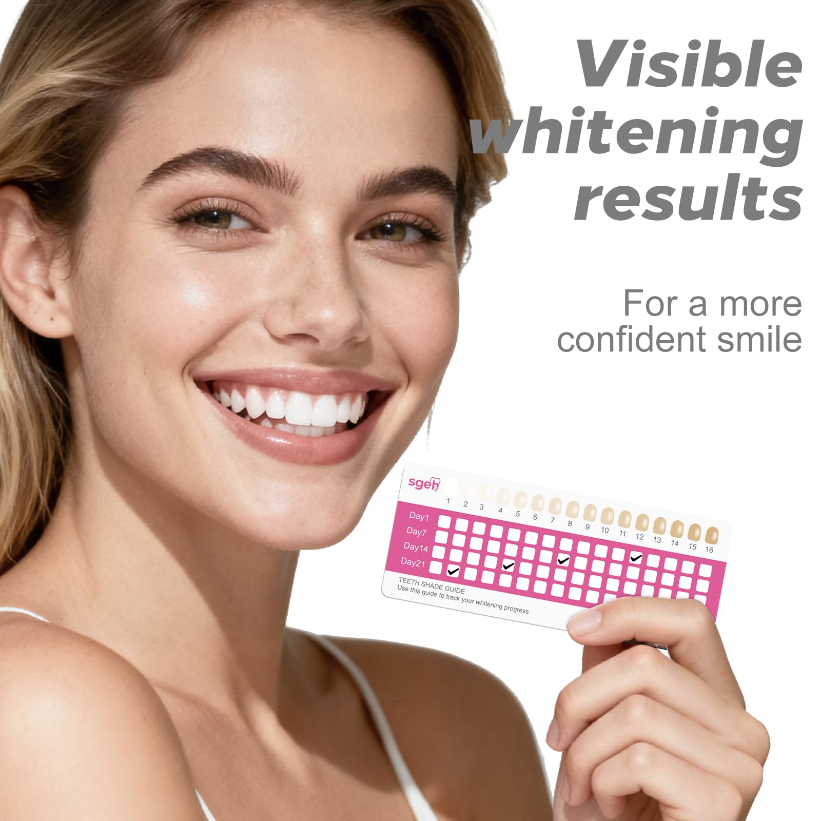 Application facile des bandes blanchissantes Sgeh sur les dents