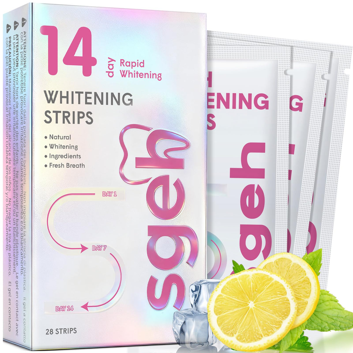 Sgeh Strips blanchiment dents - Emballage pratique pour démarrer votre routine.