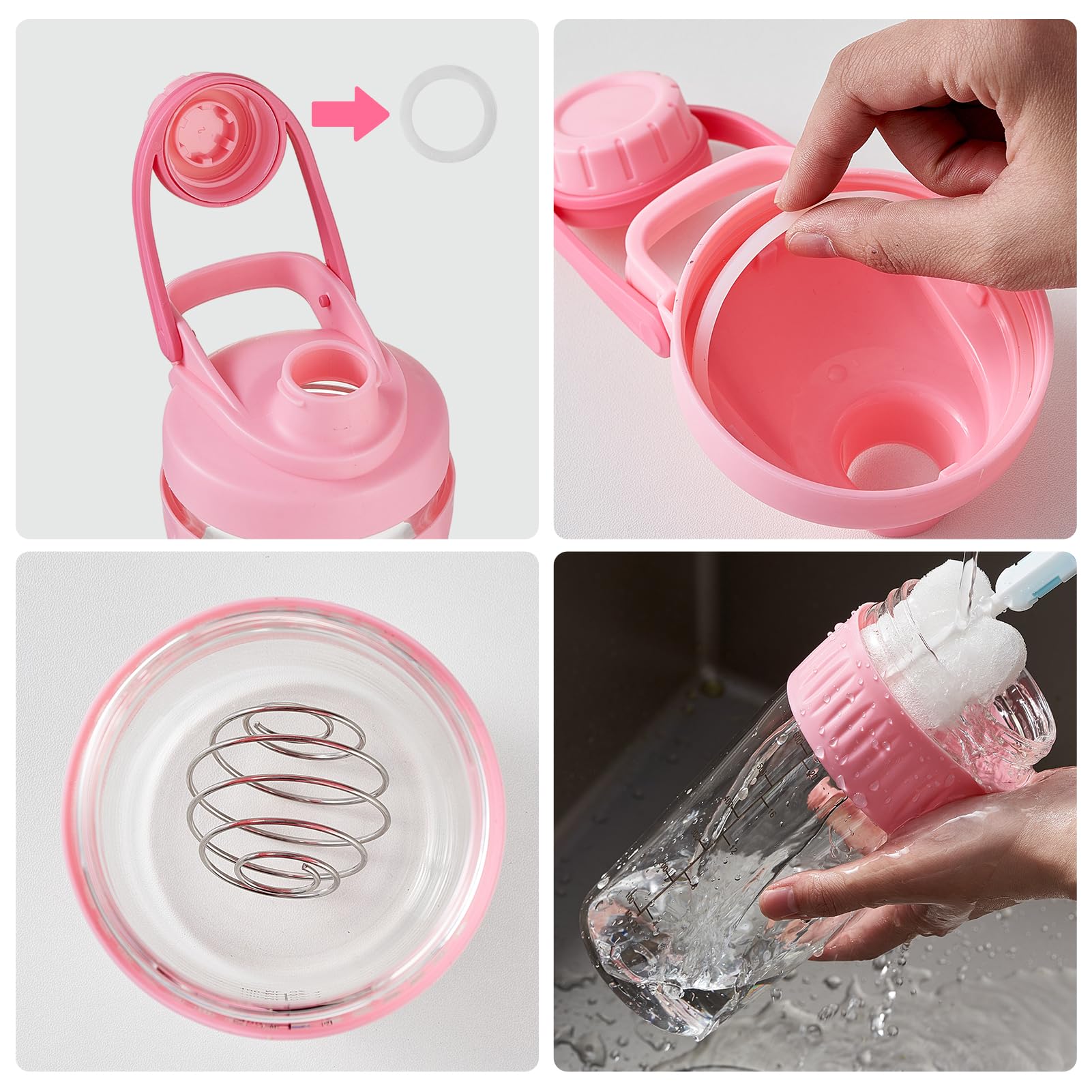 ShakeXpert shaker-verre-24oz anneau-antiderapant, adhérence fiable lors du mélange.