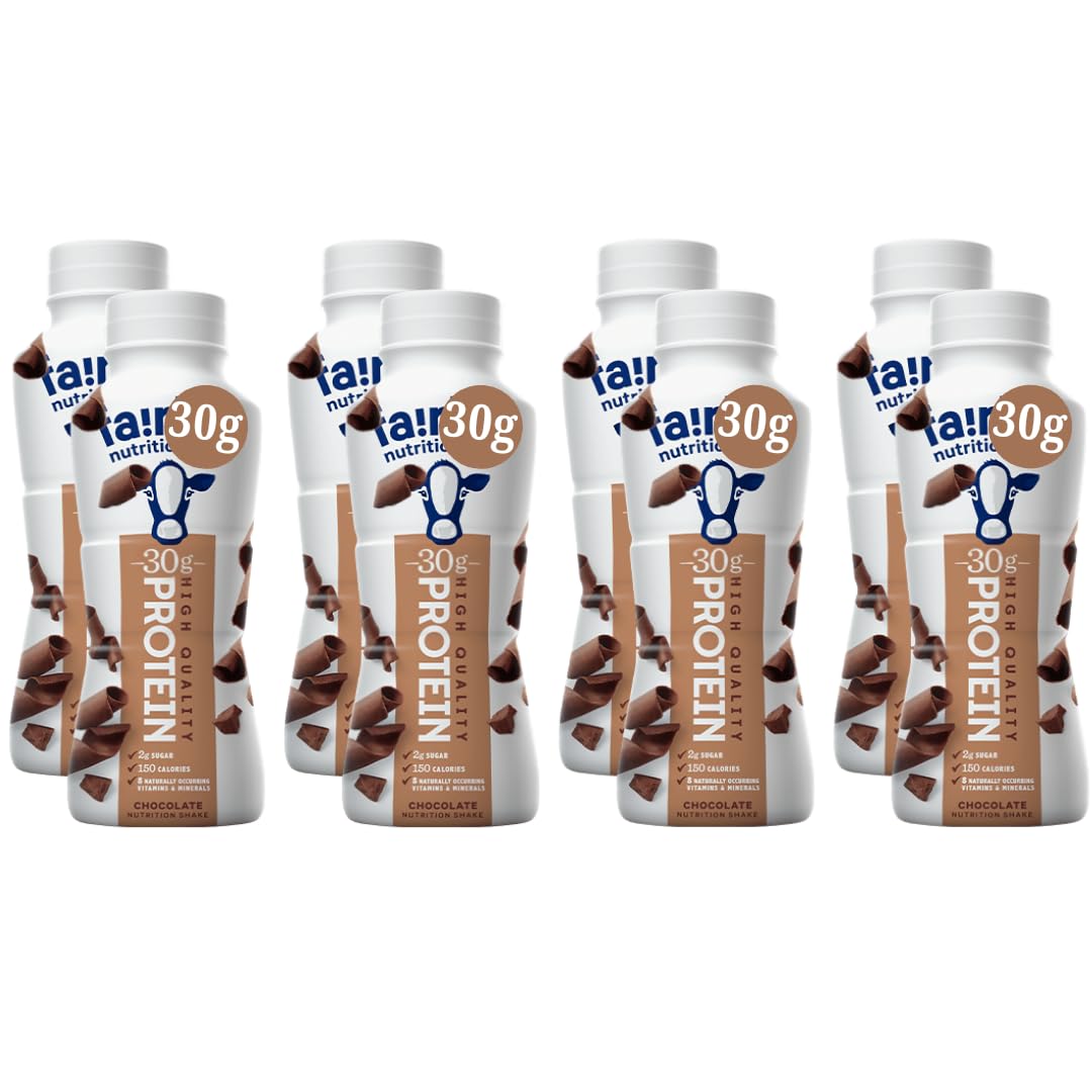 Shakes protéinés chocolat au lait, boisson prête à boire pour récupération et énergie