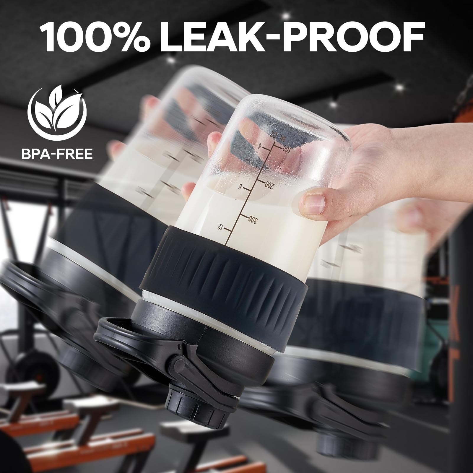 ShakeXpert surface antidérapante en silicone pour une prise sûre lors du mélange.